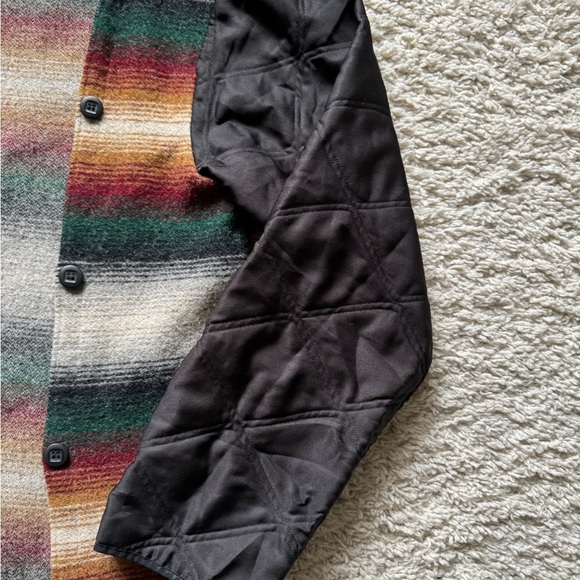 VTG Woolrich Striped Wool Blend Saddle blanket Print Jacket Boho - Picture 10 of 15